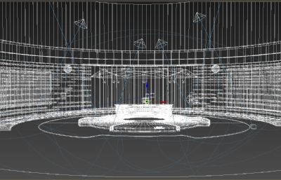 新闻演播室,虚拟演播室,直播连线3D模型