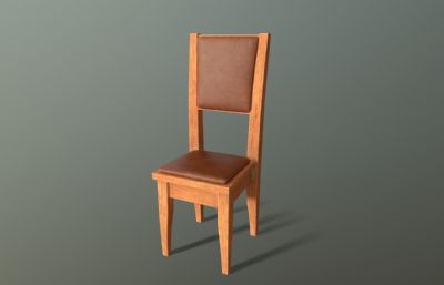 皮垫椅子,高靠背椅maya模型,OBJ格式