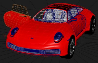 保时捷911maya2016模型+obj格式简模,mb格式带模型展示动画