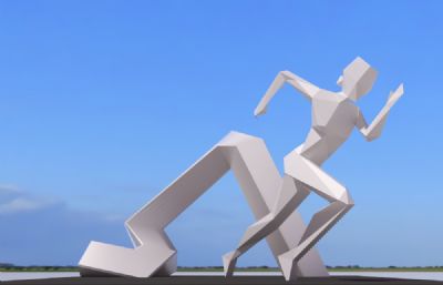 奔跑抽象雕塑设计3D模型