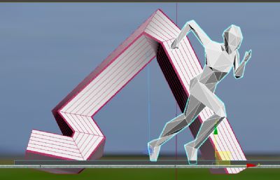 奔跑抽象雕塑设计3D模型