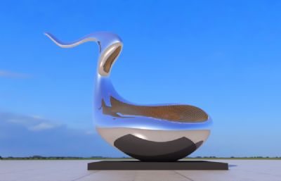 不锈钢勺子型雕塑设计3D模型