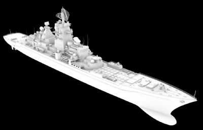 俄海军彼得大帝号巡洋舰3D模型OBJ,FBX,STL三种格式