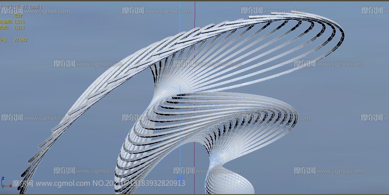 形态曲线雕塑设计3D模型