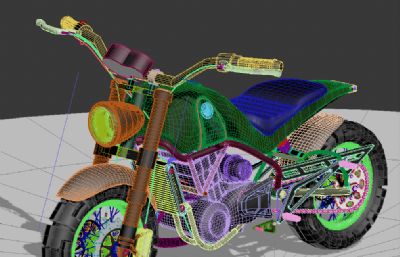 贝纳利幼师BJ500GS ABS版复古摩托车3D模型