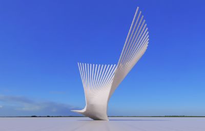 展翅高飞起飞抽象雕塑设计3D模型