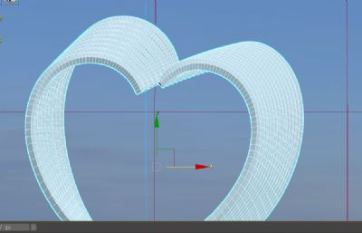线条对称爱心雕塑设计3D模型