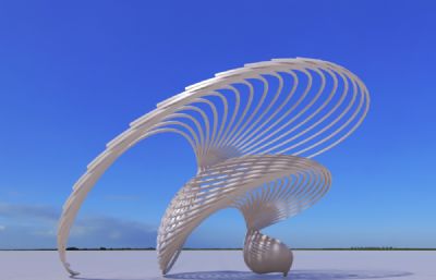 形态曲线雕塑设计3D模型