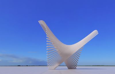 线条雕塑设计,遮阳棚景观小品3D模型