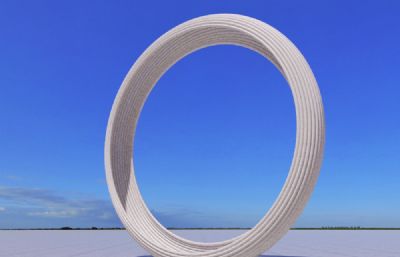 线条圆环雕塑设计3D模型