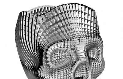 镂空水晶艺术骷髅头3D打印模型