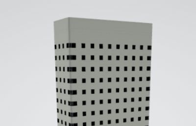 白色方形寫字樓3D模型,FBX格式素模