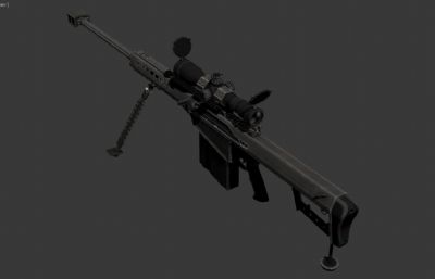 Barrett巴雷特M107狙击枪外观游戏3D模型
