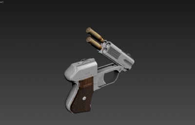 德林加COP.357 Derringer手枪游戏外观3D模型,丢失一张螺丝钉贴图