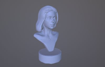 素雅女孩,女性角色上半身雕塑zbrush模型,ZTL格式