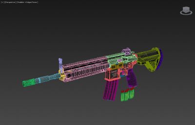 HK416自动步枪外观游戏道具3D模型