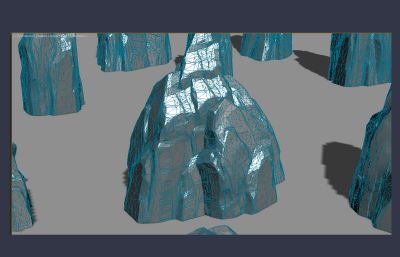 写实山石,悬崖,ZBrush细节山石3D模型高模,可拆分可组合
