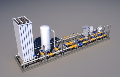 气化站,调峰站工艺设备3D模型