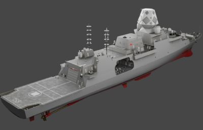 猎人级护卫舰版本2 FBX格式模型素模