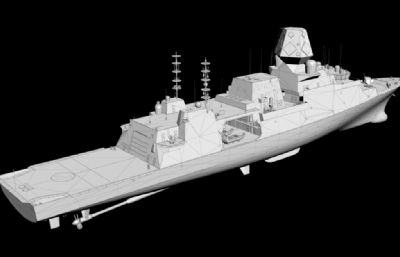 猎人级护卫舰版本2 FBX格式模型素模