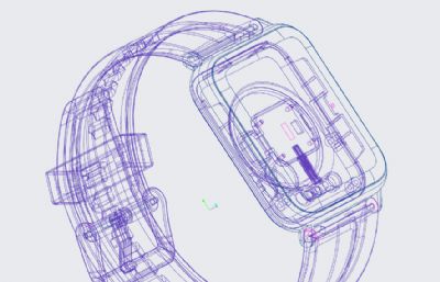 我亲自设计的一款智能手表,运动手环设计方案,STP格式