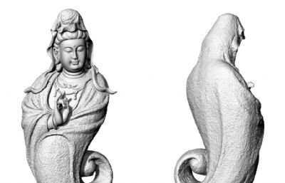 妈祖雕像,海浪观音雕塑STL格式模型,3D打印