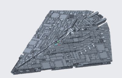 星球大战一级歼星舰-乐高积木拼装模型,STP格式