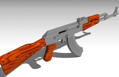 AK47步枪外观道具STP格式模型