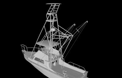 游艇,渔船船只C4D模型素模