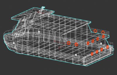 上海轮渡船,摆渡船,轮渡,世博客渡,游船3D模型素模