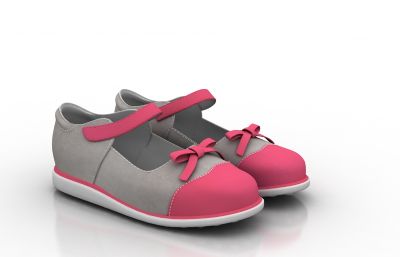 女孩小皮鞋,舞蹈鞋3D模型,3DS,OBJ等格式