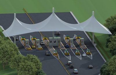 化工产业园区大门,高速收费站3D模型