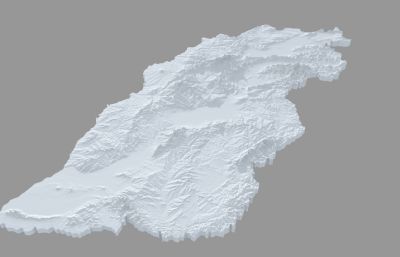 山西三维地图,山西地图山脉地形3D模型