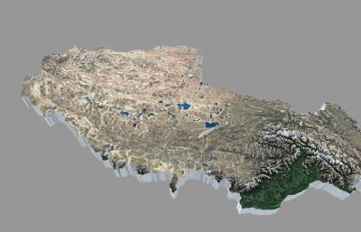 西藏自治区三维地图,西藏地势地形地图3D模型(网盘下载)