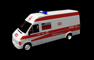 面包车,救护车C4D模型
