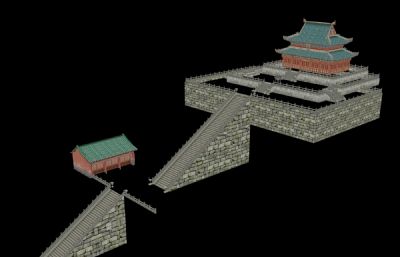 中式古建宫殿,天宫,金殿3D模型