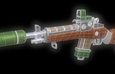 Q版步枪,儿童玩具枪3D模型,无灯光