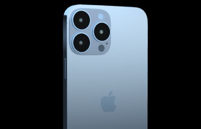 iPhone 13 Pro远峰蓝C4D模型,Octane渲染