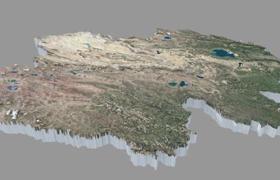 青海地形地势地貌3D模型地图