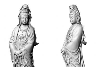 佛珠观音雕像3D打印模型