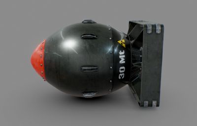原子弹,炮弹,卡通炸弹3D模型,MB,FBX,MAX多种格式