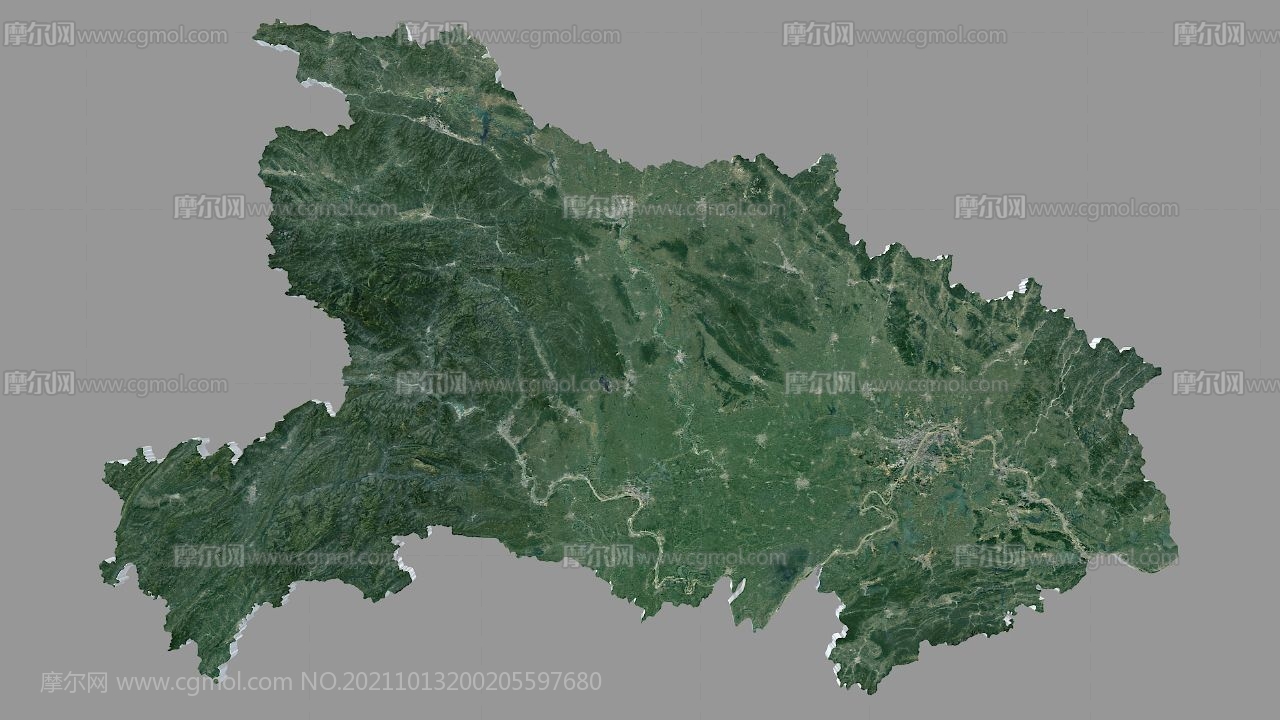湖北省3d地图,湖北地形图3D模型