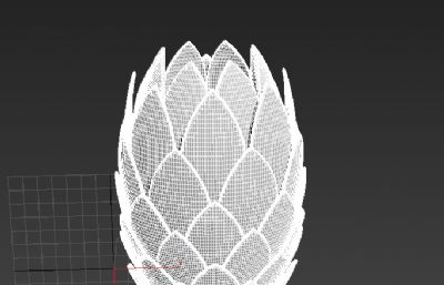 花朵灯罩3D模型-已加通用灯泡螺纹