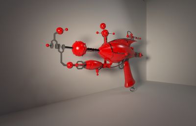 科幻镭射枪外观玩具3D模型