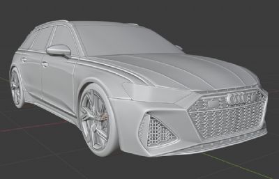 AUDI奥迪RS6 Avant汽车跑车3D模型,blend,fbx,obj三种格式