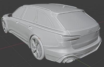 AUDI奥迪RS6 Avant汽车跑车3D模型,blend,fbx,obj三种格式