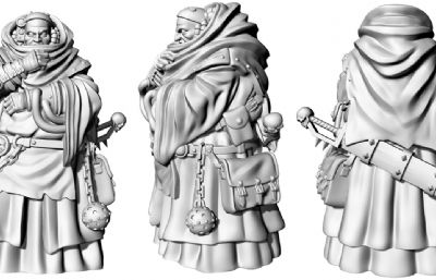 带刀神父,忏悔者,武士3D模型,可打印