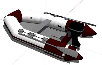 皮筏艇,皮划艇,快艇3D模型,MAX,OBJ,SKP格式