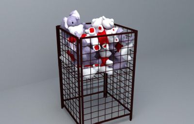 超市玩具玩偶货架3D模型
