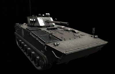 次世代自行反坦克炮,铝合金炮塔3D模型